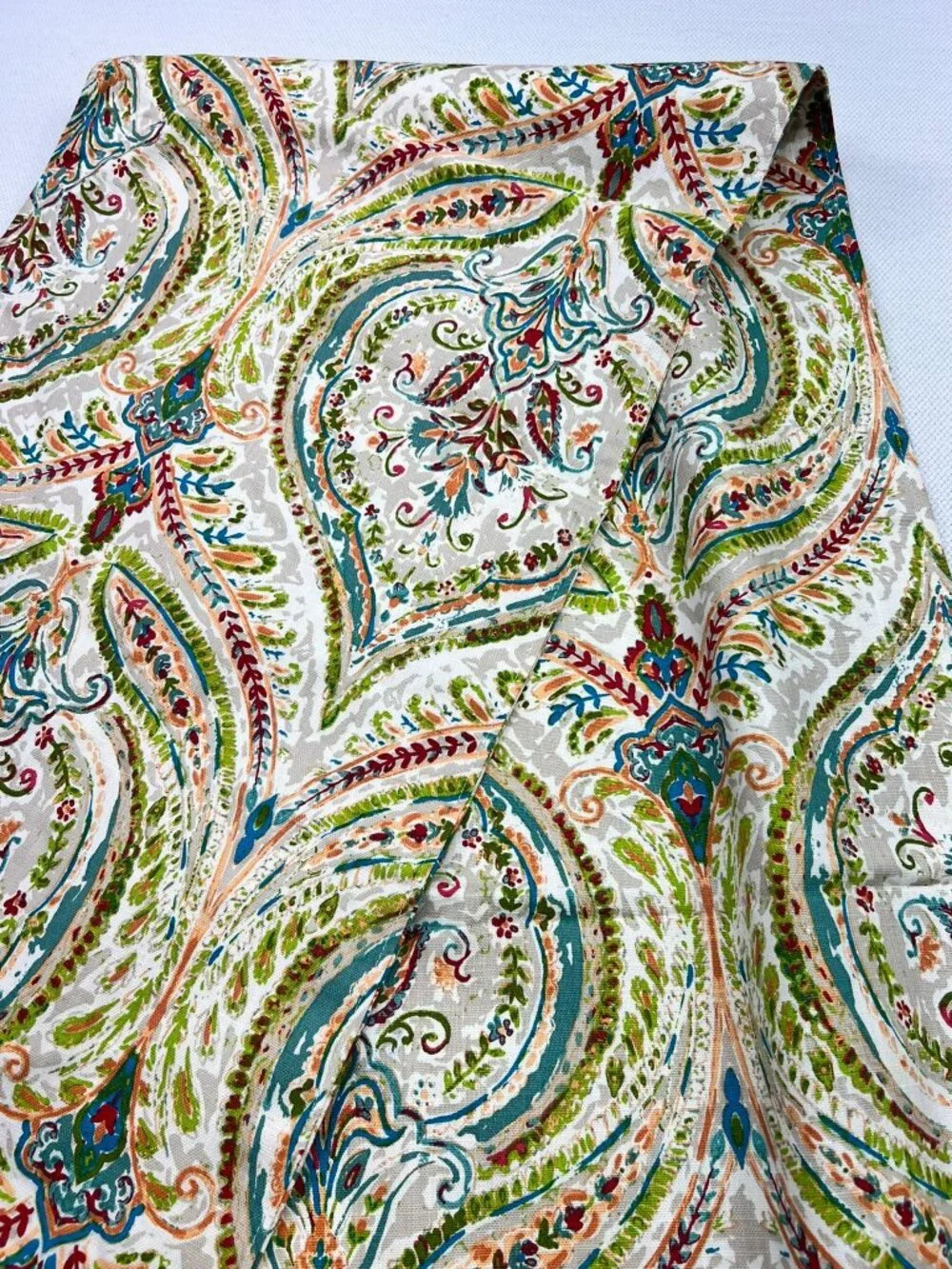 World Market Multicolor Colorful Paisley 100% Cotton Rectangle Table Runner